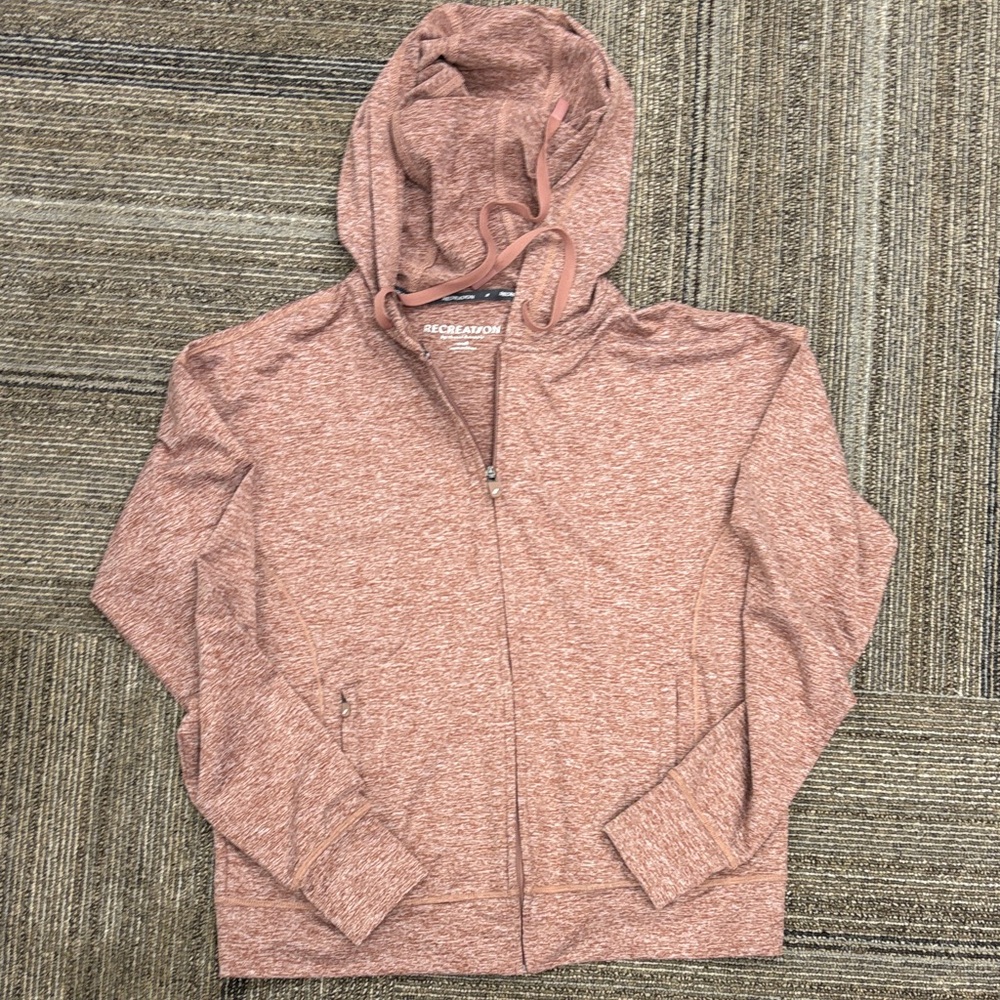 Recreation Women's Heathered Pink Zip-Up Hoodie
